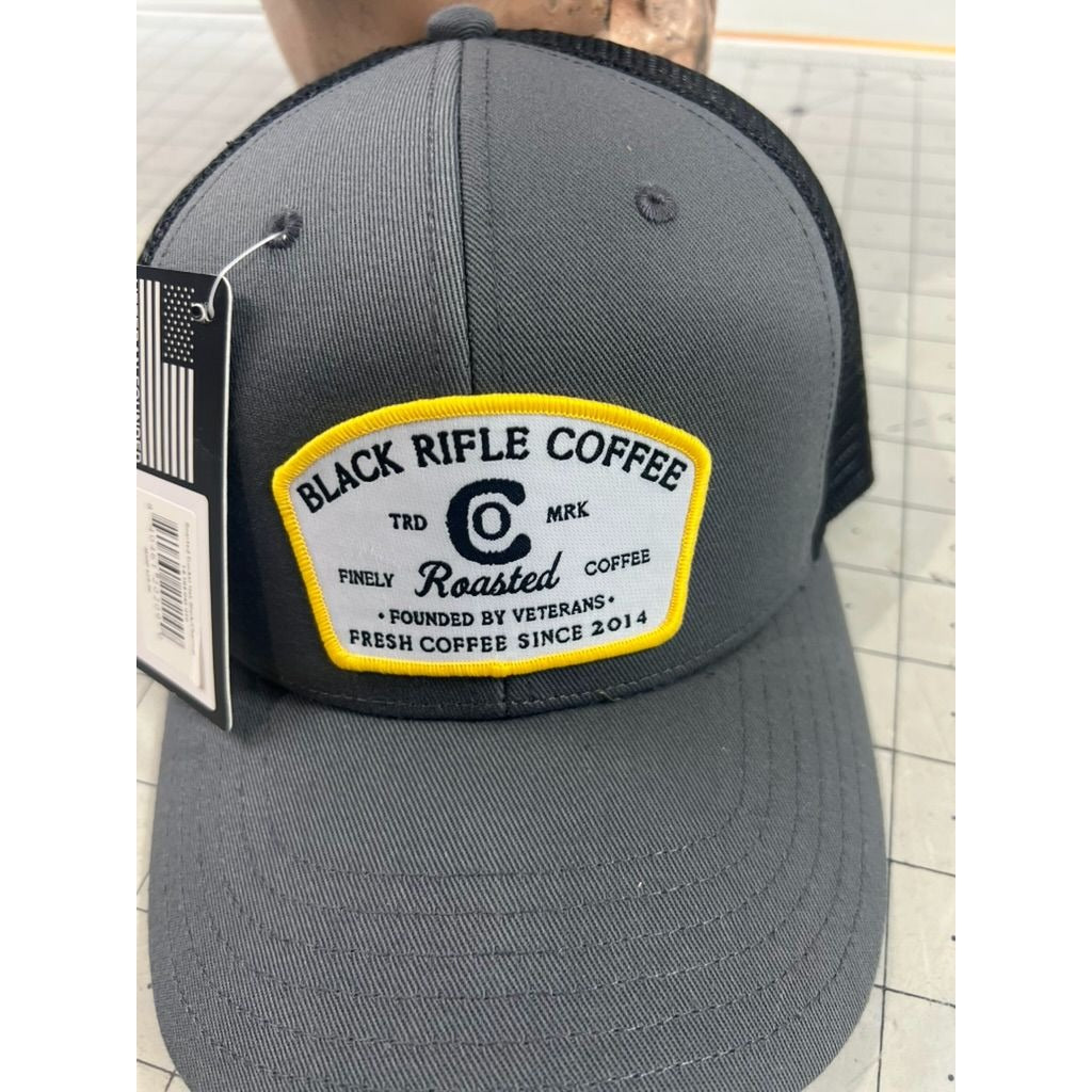 Black Rifle Coffee Company “Roasted” Trucker Hat Mesh Snapback Black/Charcoal