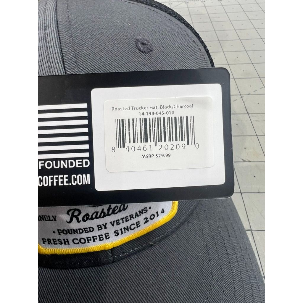 Black Rifle Coffee Company “Roasted” Trucker Hat Mesh Snapback Black/Charcoal