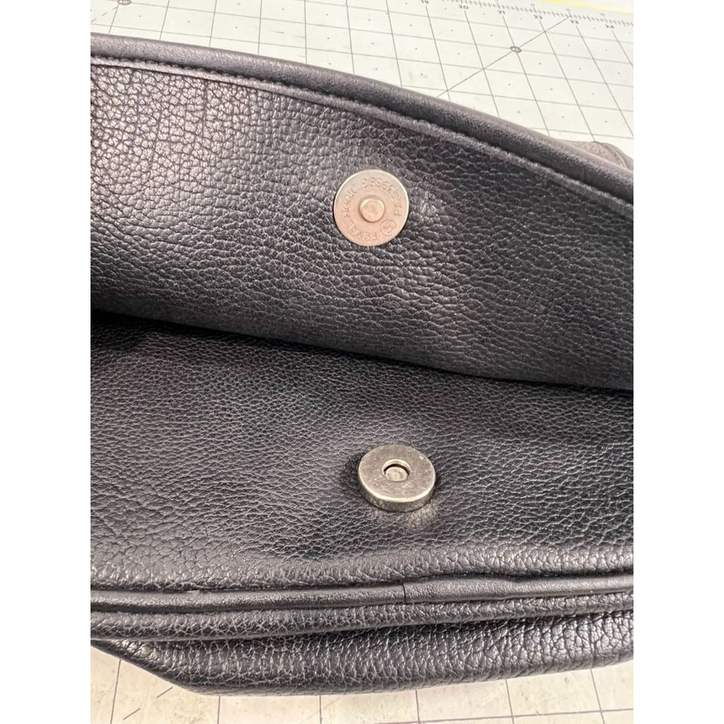 Guess Black Pebbled Leather Adjustable Crossbody Bag Magnetic Snap Closure