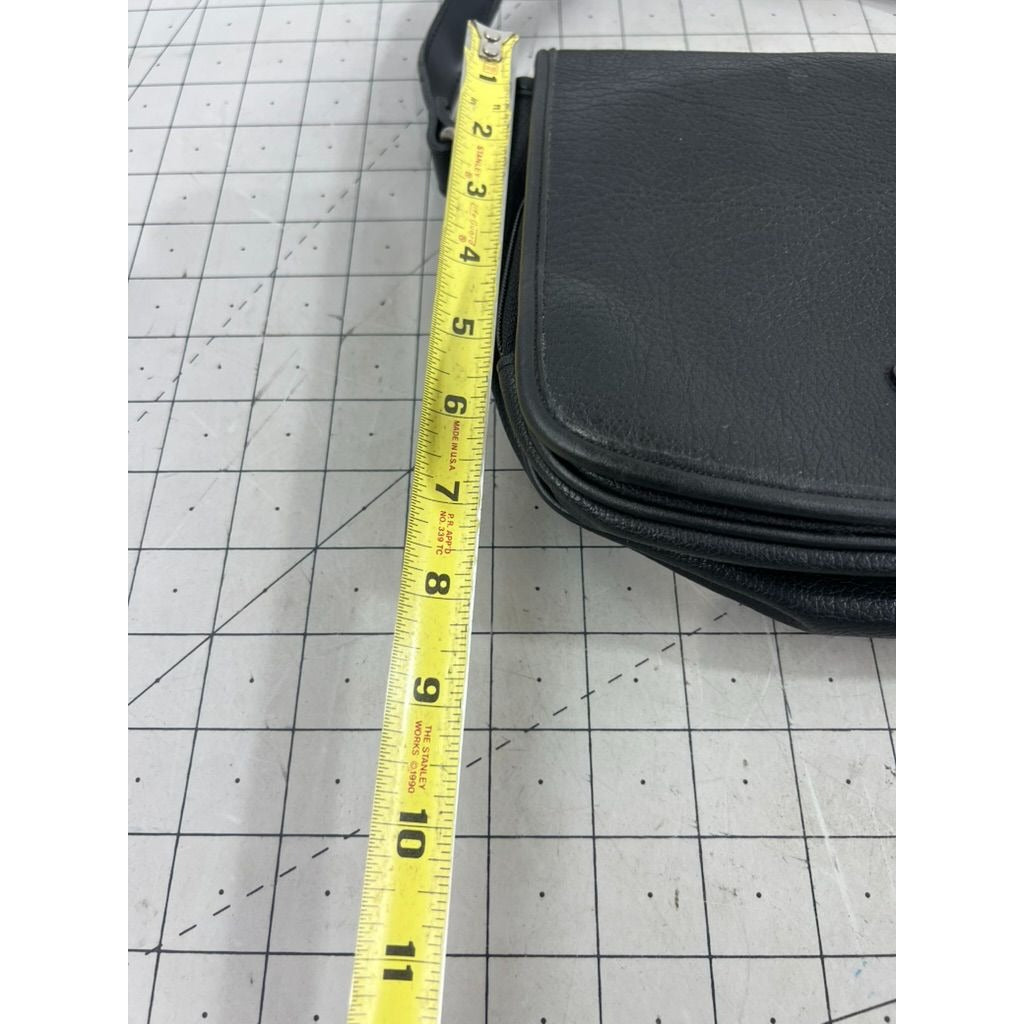 Guess Black Pebbled Leather Adjustable Crossbody Bag Magnetic Snap Closure