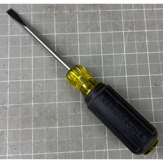 Klein Tools 605-4 1/4-Inch Cabinet Tip Screwdriver 4-Inch Shank Like New