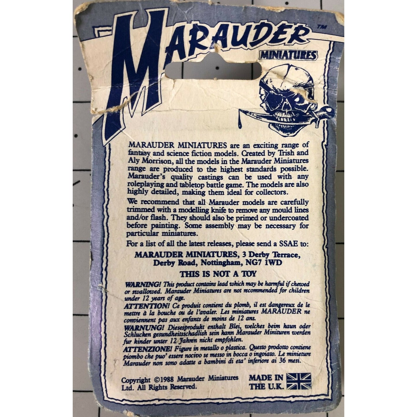 Marauder Miniatures MM71 Doom Drake Vintage OOP On Card 1988 Metal Fantasy Figure