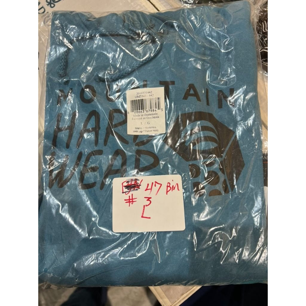 Mountain Hardwear Mens Sz. L Logo Pullover Hoodie Blue NWT