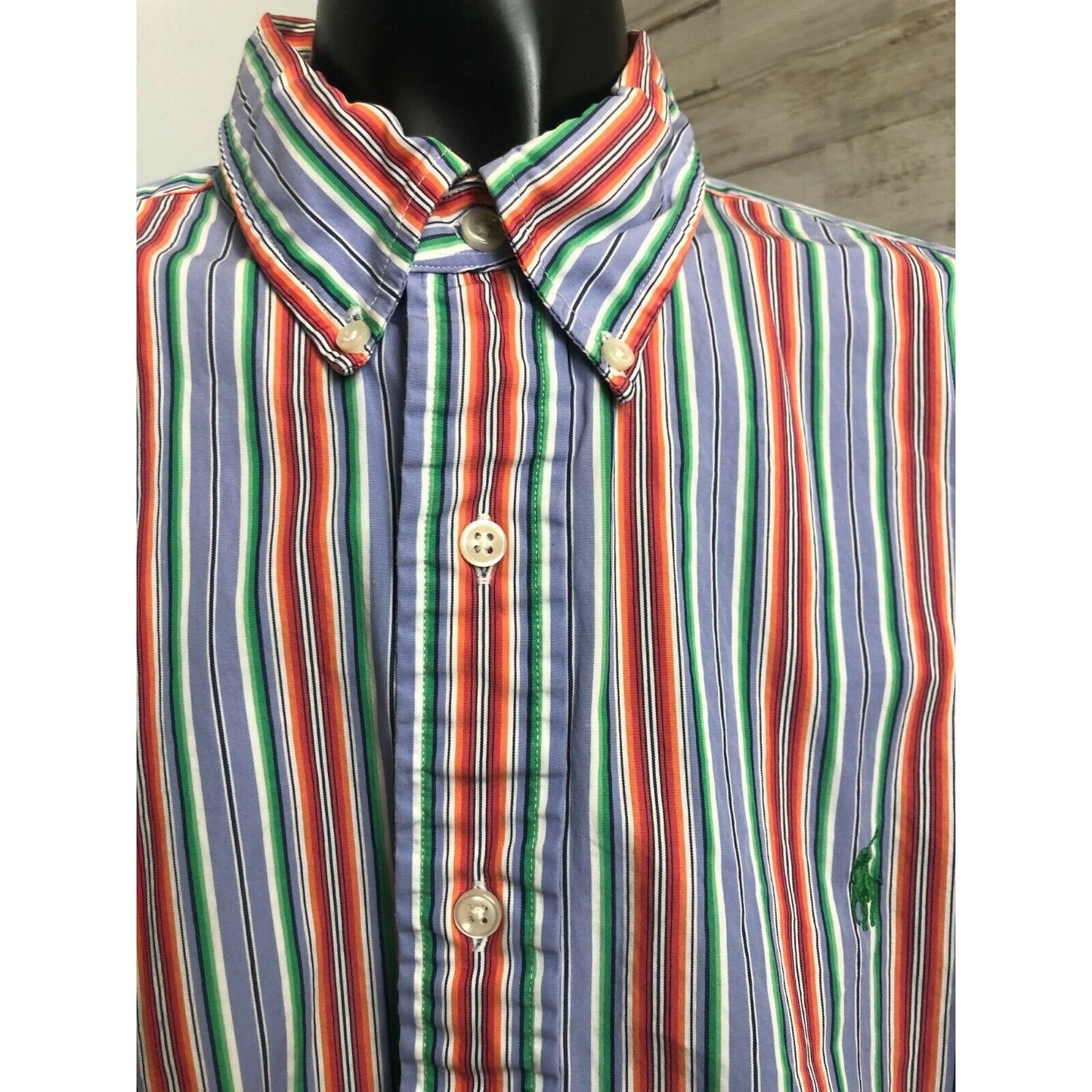 Ralph Lauren Men's Classic Fit Multi-Color Vertical Striped Shirt Sz. L