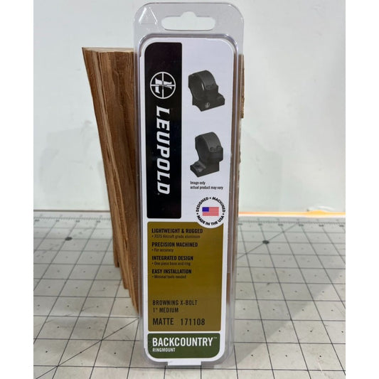 Leupold BackCountry Browning X-Bolt 1” Aluminum Scope Ring Medium Black New