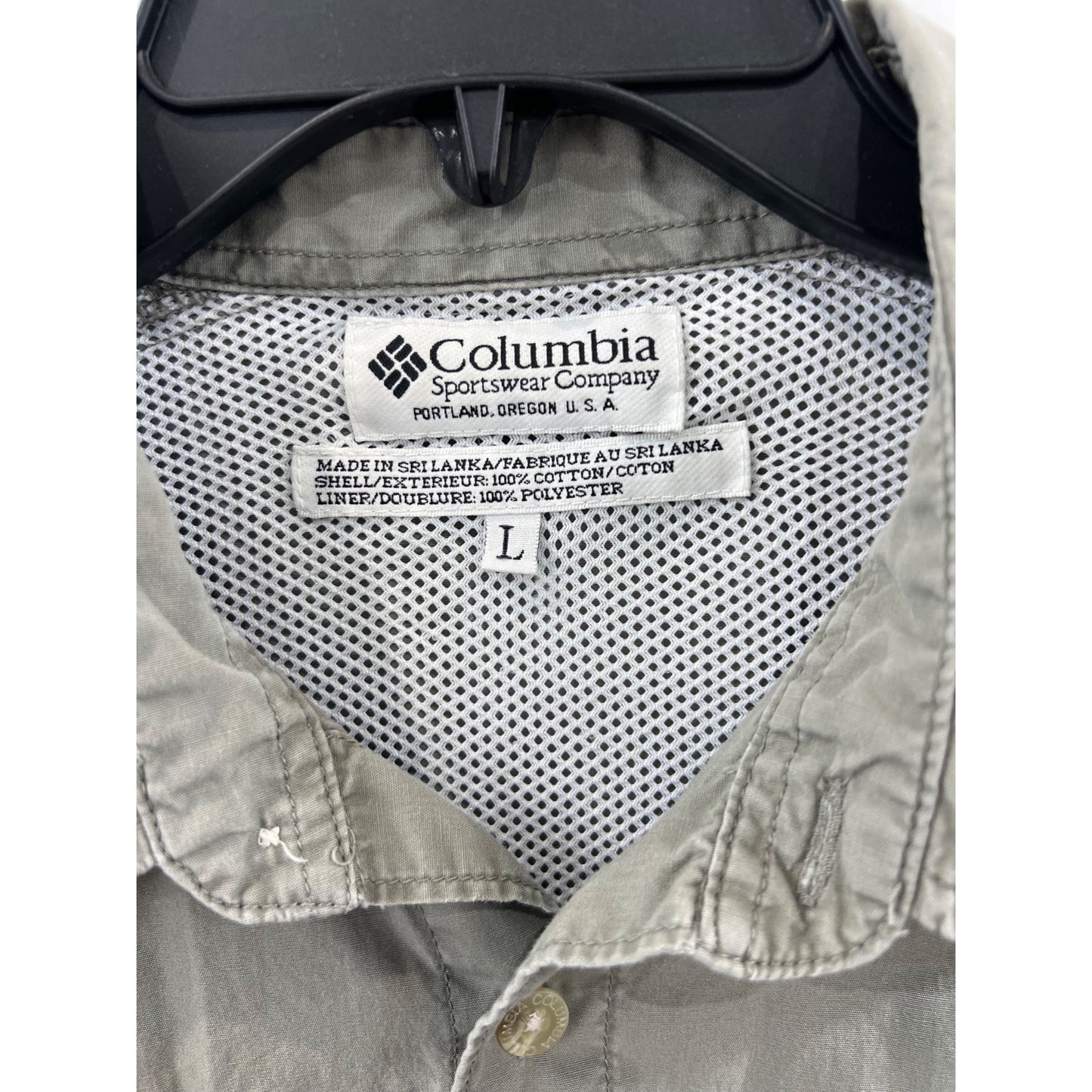 Columbia PFG Men’s Long-Sleeve Fishing Shirt Vented Back Light Khaki Sz. L