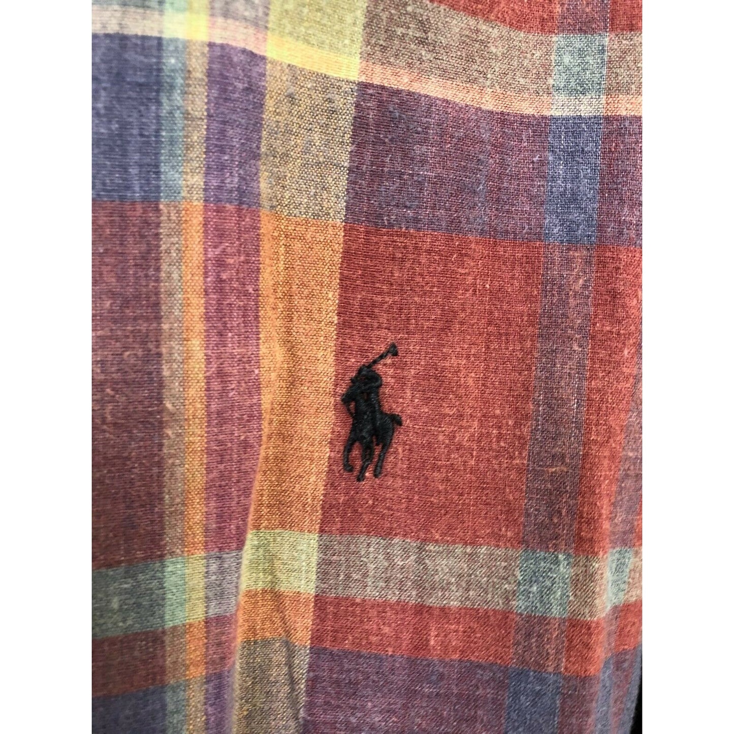 Ralph Lauren Men's XL Multicolor Plaid 100% Cotton Button-Down Shirt