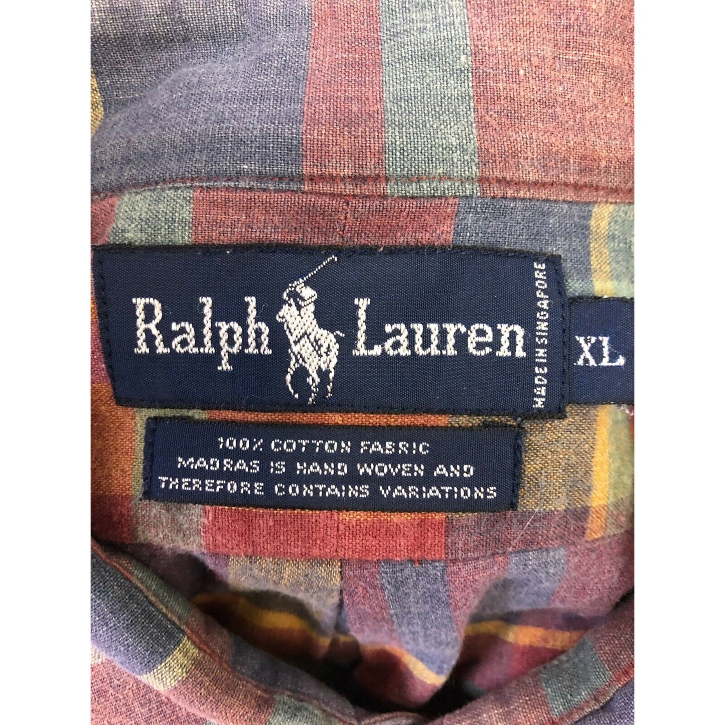Ralph Lauren Men's XL Multicolor Plaid 100% Cotton Button-Down Shirt