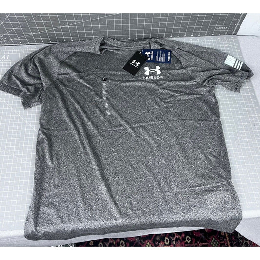 Under Armour UA Freedom Men's T-Shirt XL Loose Fit Short Sleeve Gray NWT