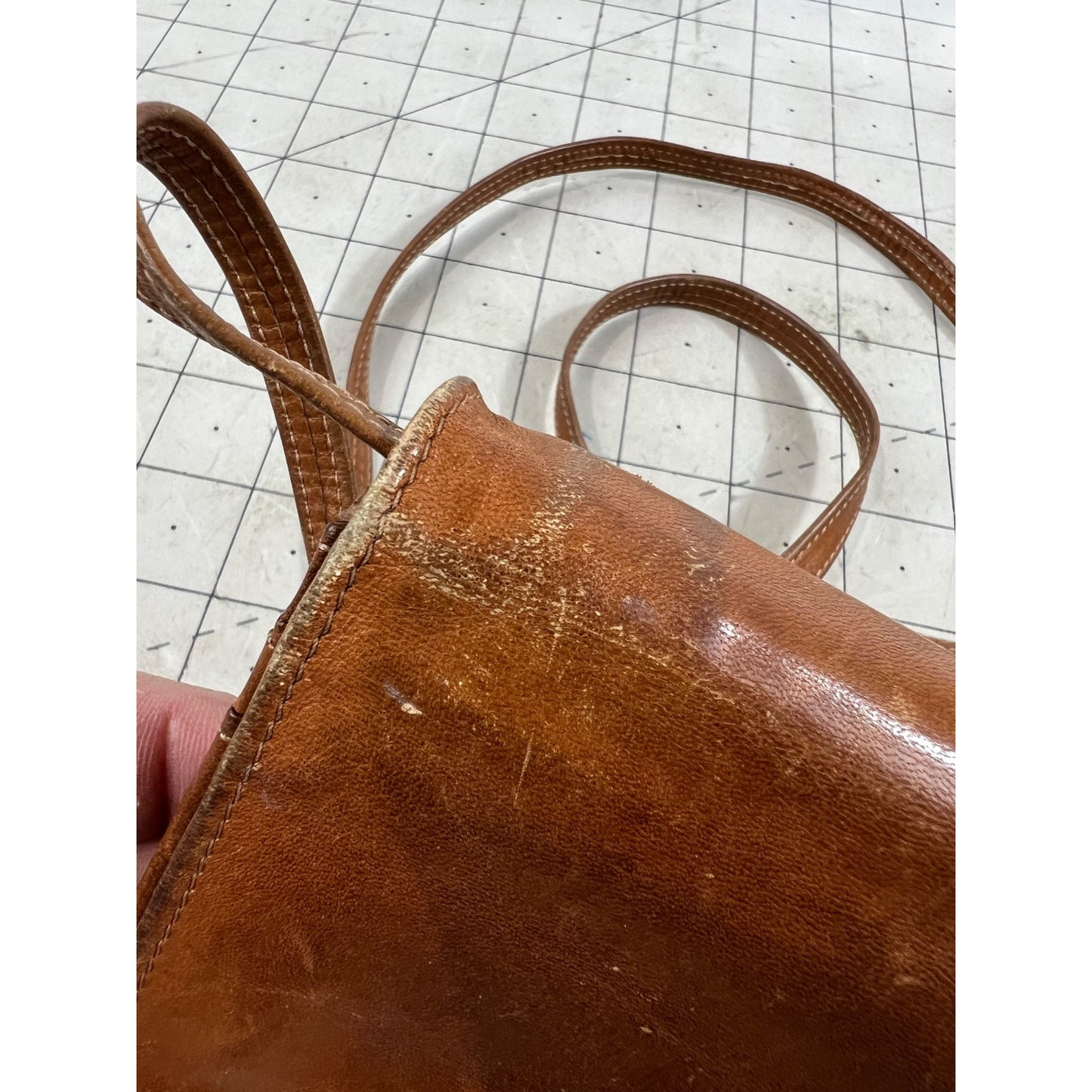 G.H. Bass & Co. Brown Leather Wallet Crossbody Bag Full Grain Leather vintage