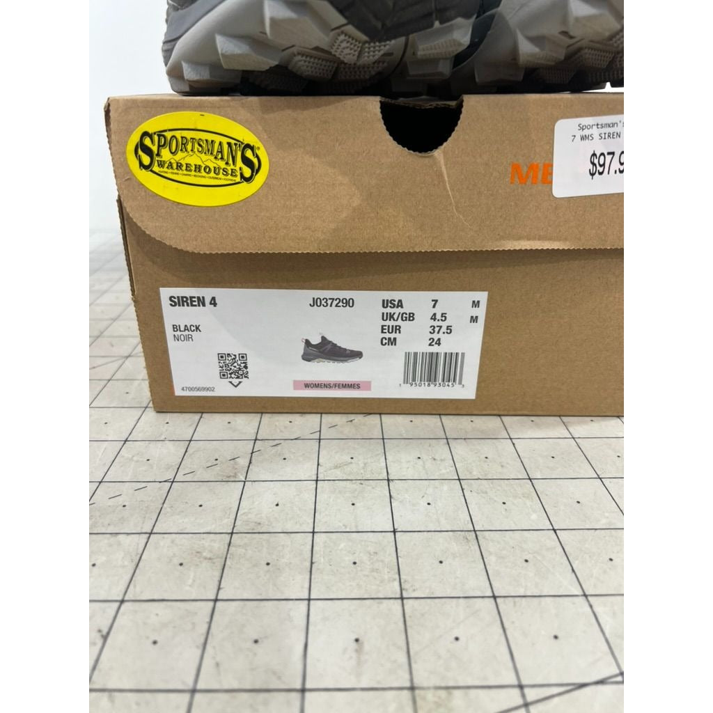Women's Merrell Siren 4 Hiking Shoes Sz. 7 Black/Pink Excellent