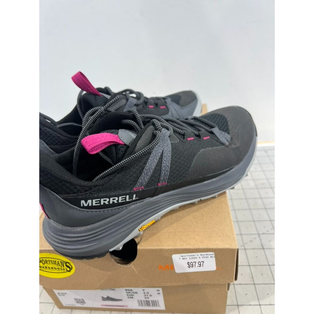 Women's Merrell Siren 4 Hiking Shoes Sz. 7 Black/Pink Excellent