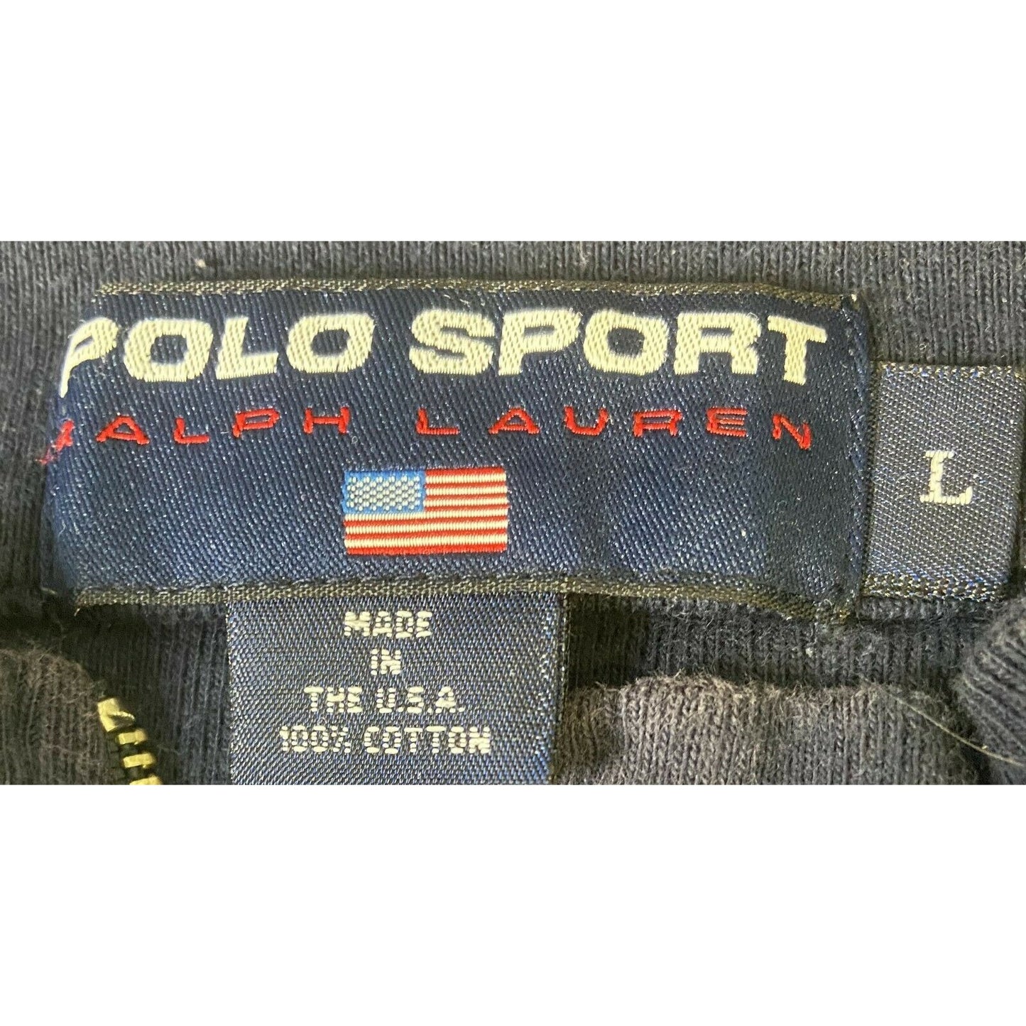 Polo Sport Ralph Lauren Men’s Navy Blue Long Sleeve 1/4 Zip Pullover Shirt Sz. L