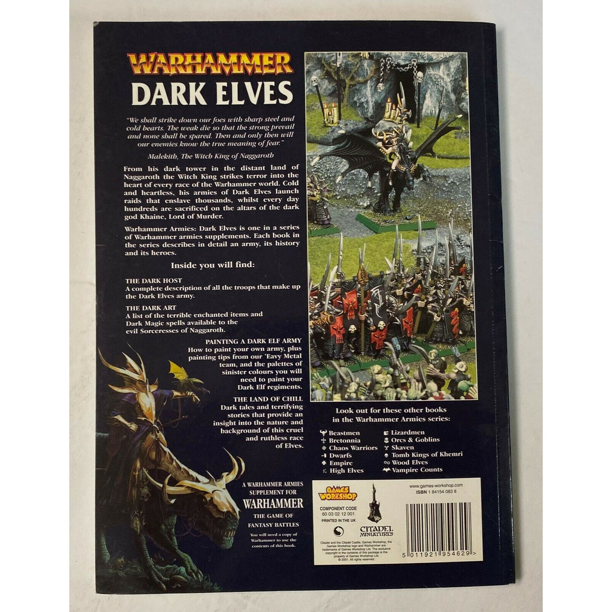 Warhammer Dark Elves Armies Supplement Games Workshop 2001 80 Pages UK Edition