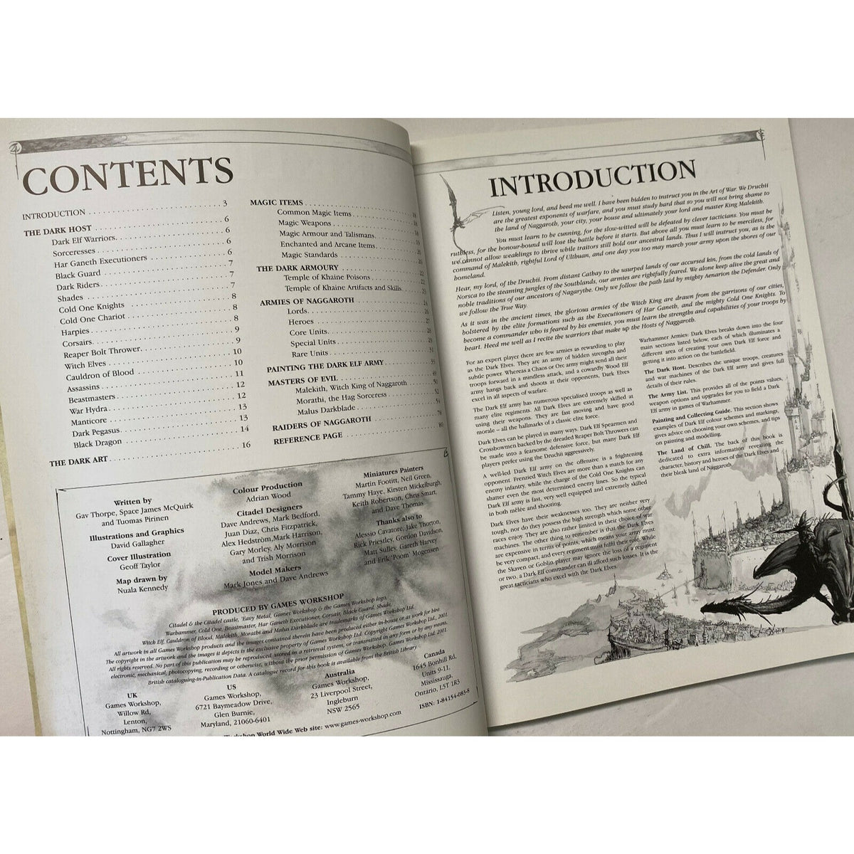 Warhammer Dark Elves Armies Supplement Games Workshop 2001 80 Pages UK Edition
