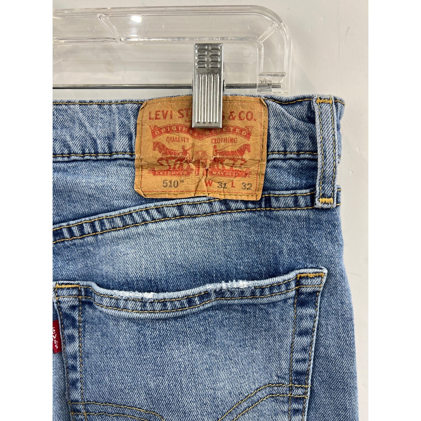 Levi’s 510 Women’s Distressed Light Wash Skinny Jeans W31 L32 Faded Denim