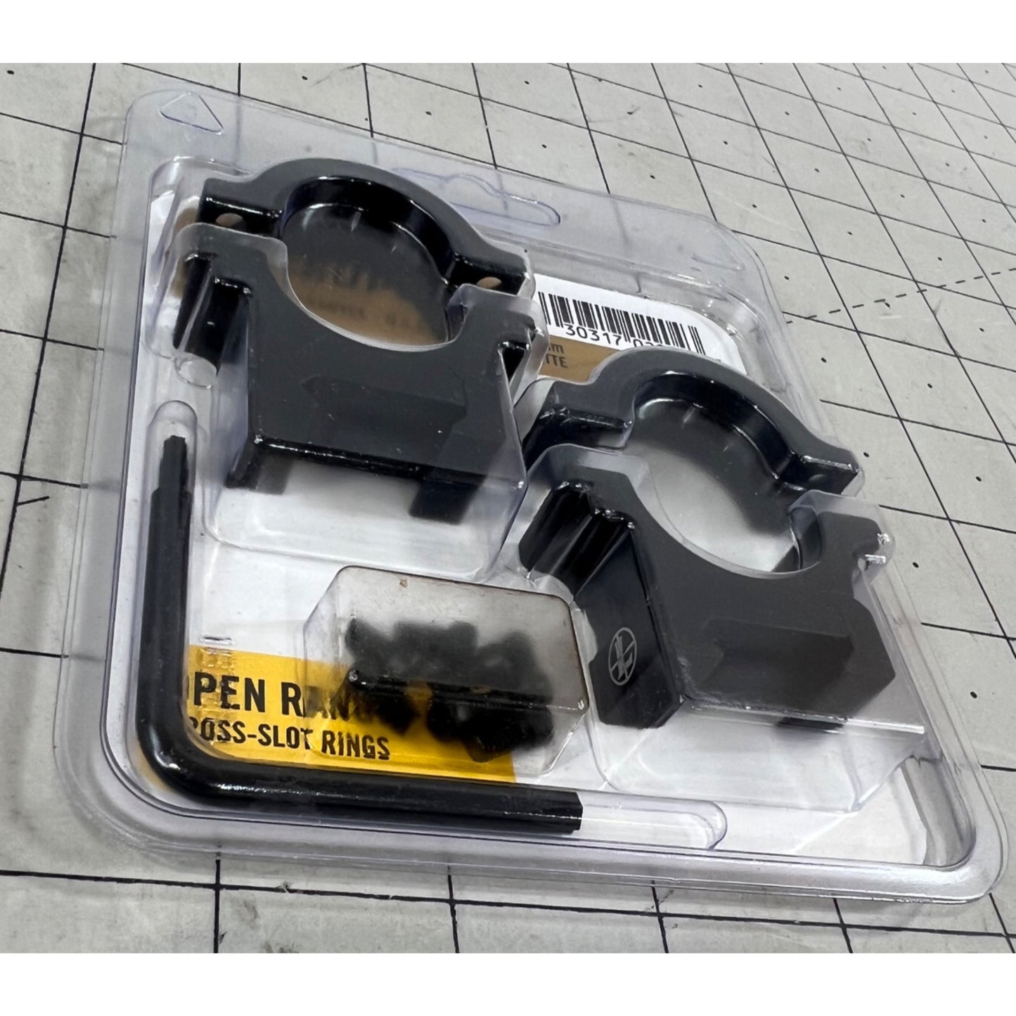 Leupold Open Range Cross-Slot Rings, 30mm Low Aluminum  Matte Black 180946