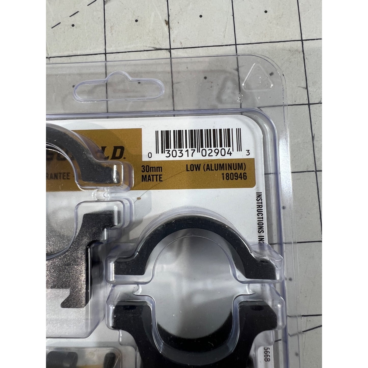 Leupold Open Range Cross-Slot Rings, 30mm Low Aluminum  Matte Black 180946