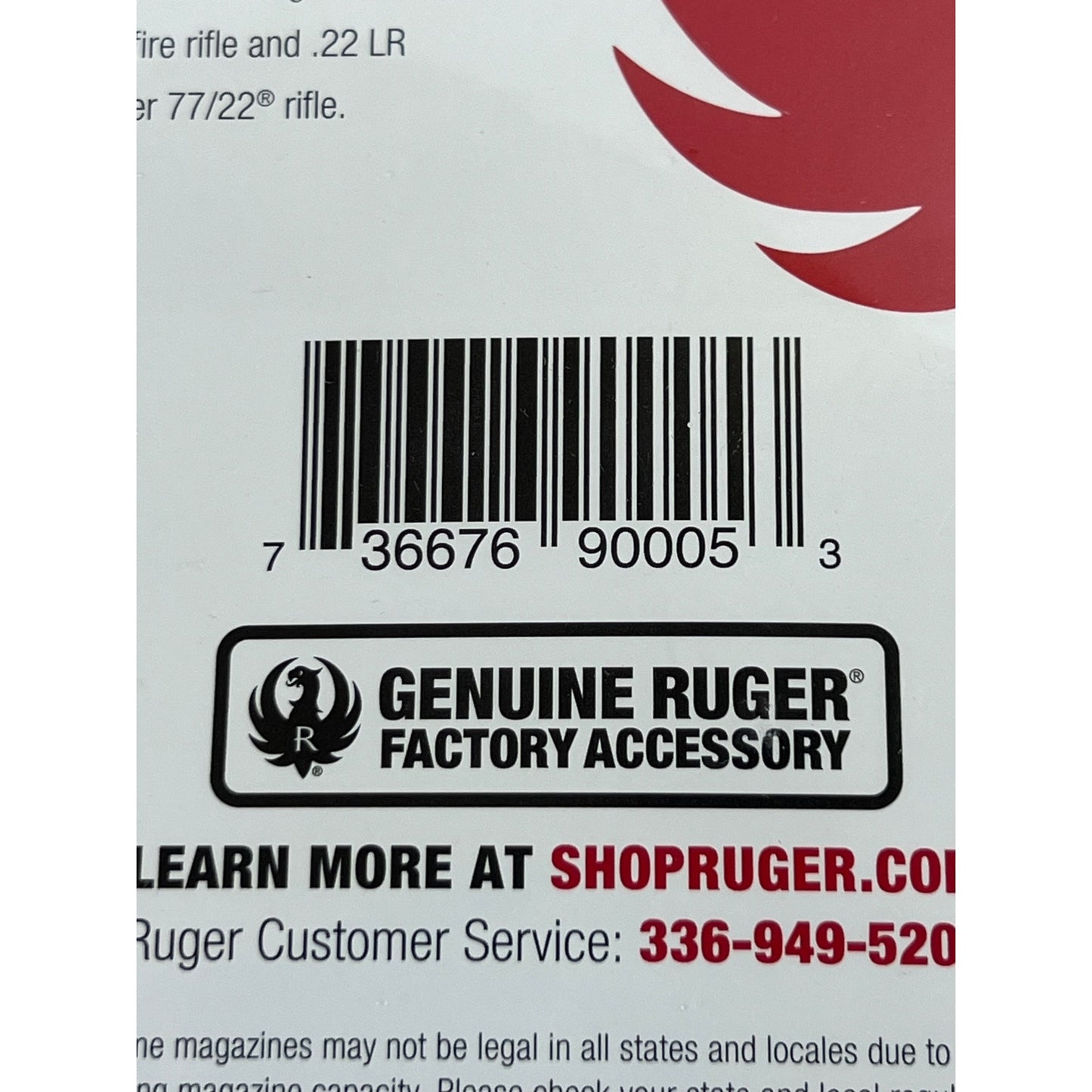 Ruger .22 LR 10-Round Rotary Magazine, Black, BX-1-10RD New
