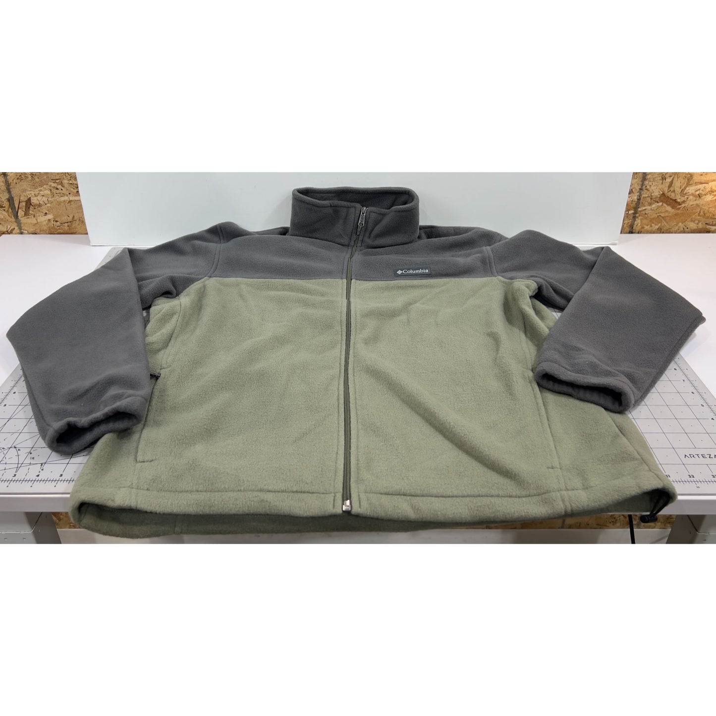 Columbia Steens 2.0 Mountain Men's XL Fleece Jacket Green Gray Full Zip NWOT
