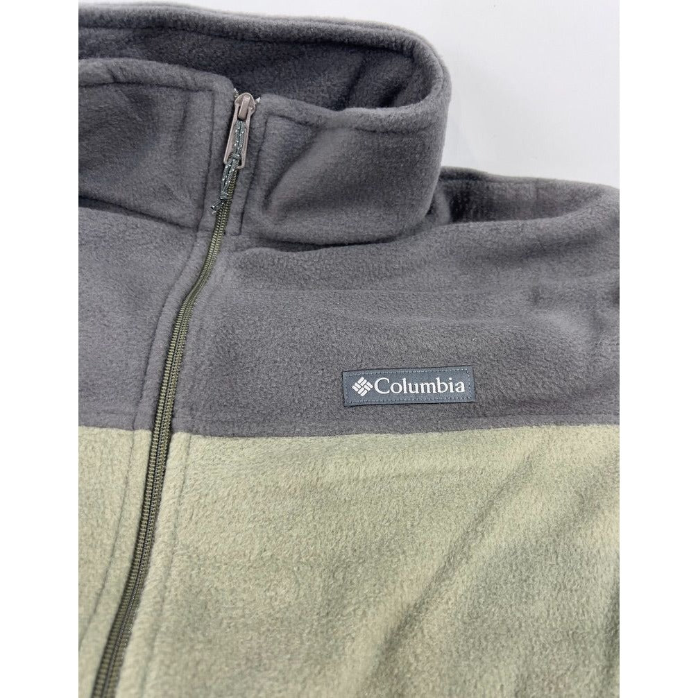 Columbia Steens 2.0 Mountain Men's XL Fleece Jacket Green Gray Full Zip NWOT