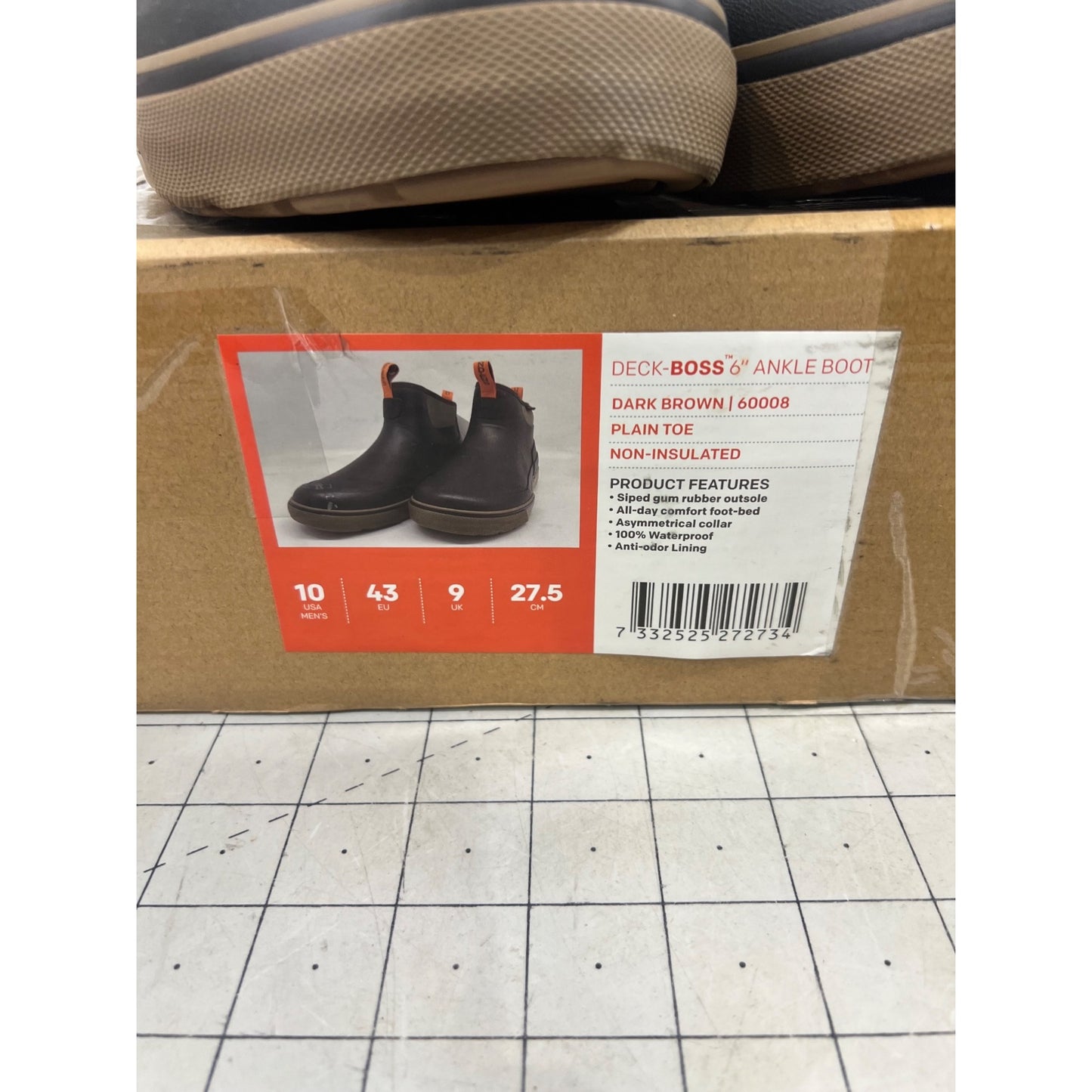 Grundens Deck-Boss 6" Mens Ankle Boots Brown Waterproof Non-Insulated Sz. 10