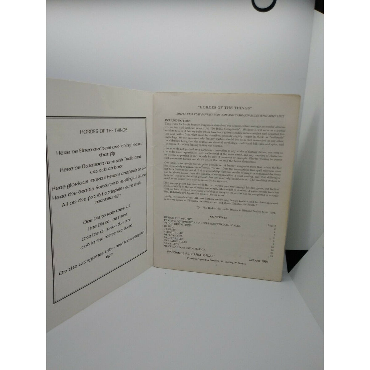 Hordes Of The Things Rulebook By Wargames Research Group October 1991 Fantasy