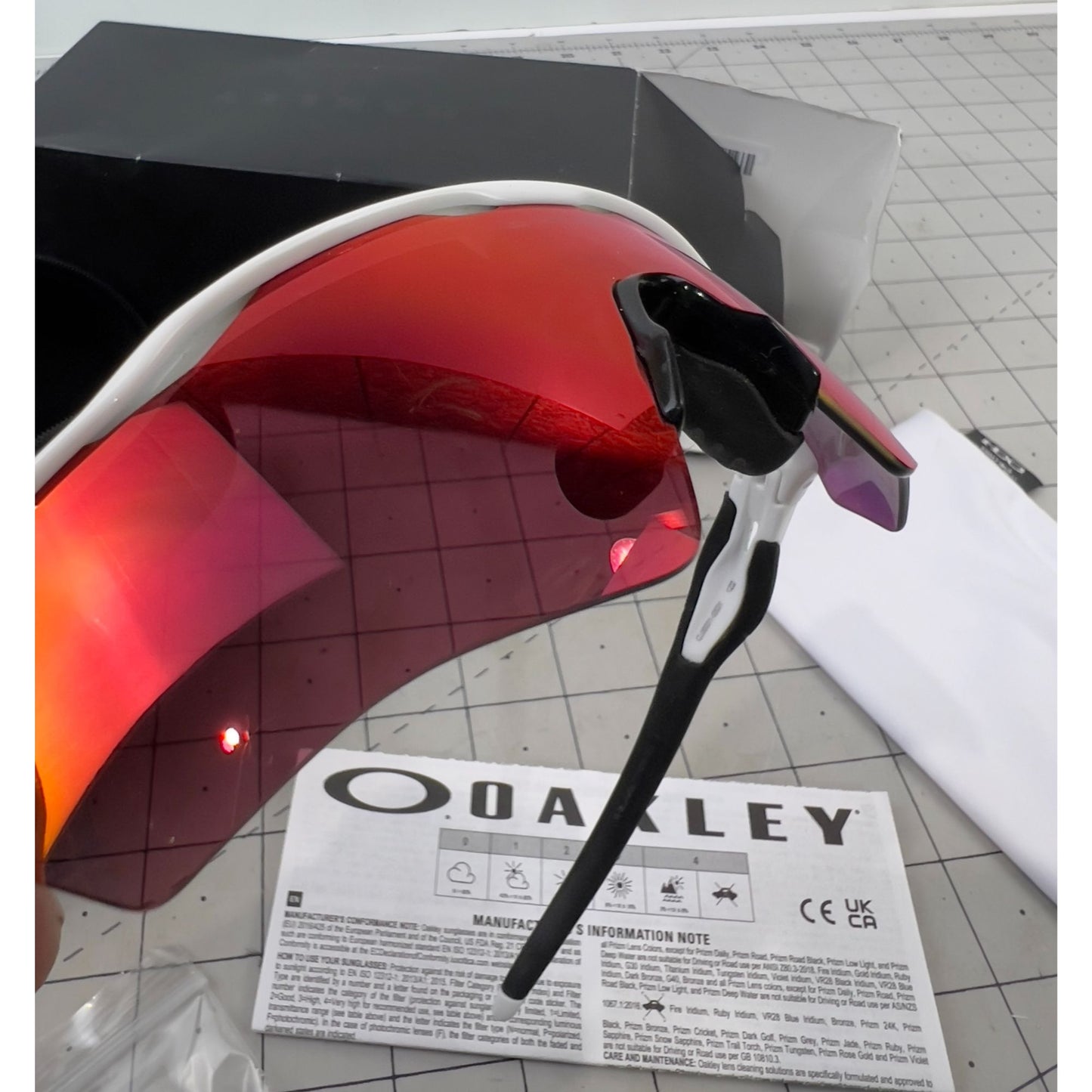 Oakley Youth Radar EV XS Path Sunglasses in White/Prizm Field
