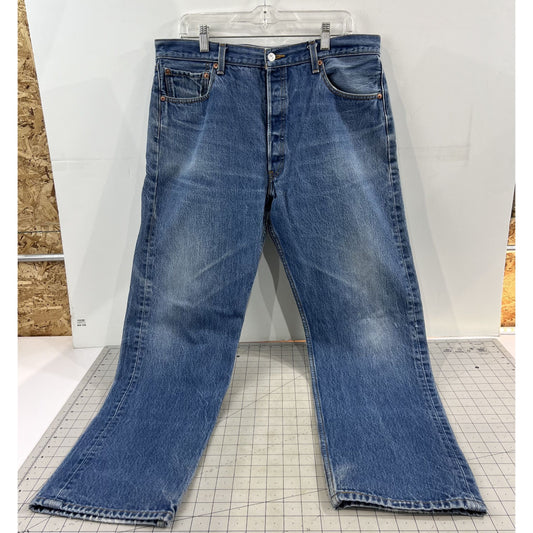 Levi’s 501 Men’s Blue Denim Jeans W38 L34 Straight Fit Classic Button Fly 36x31