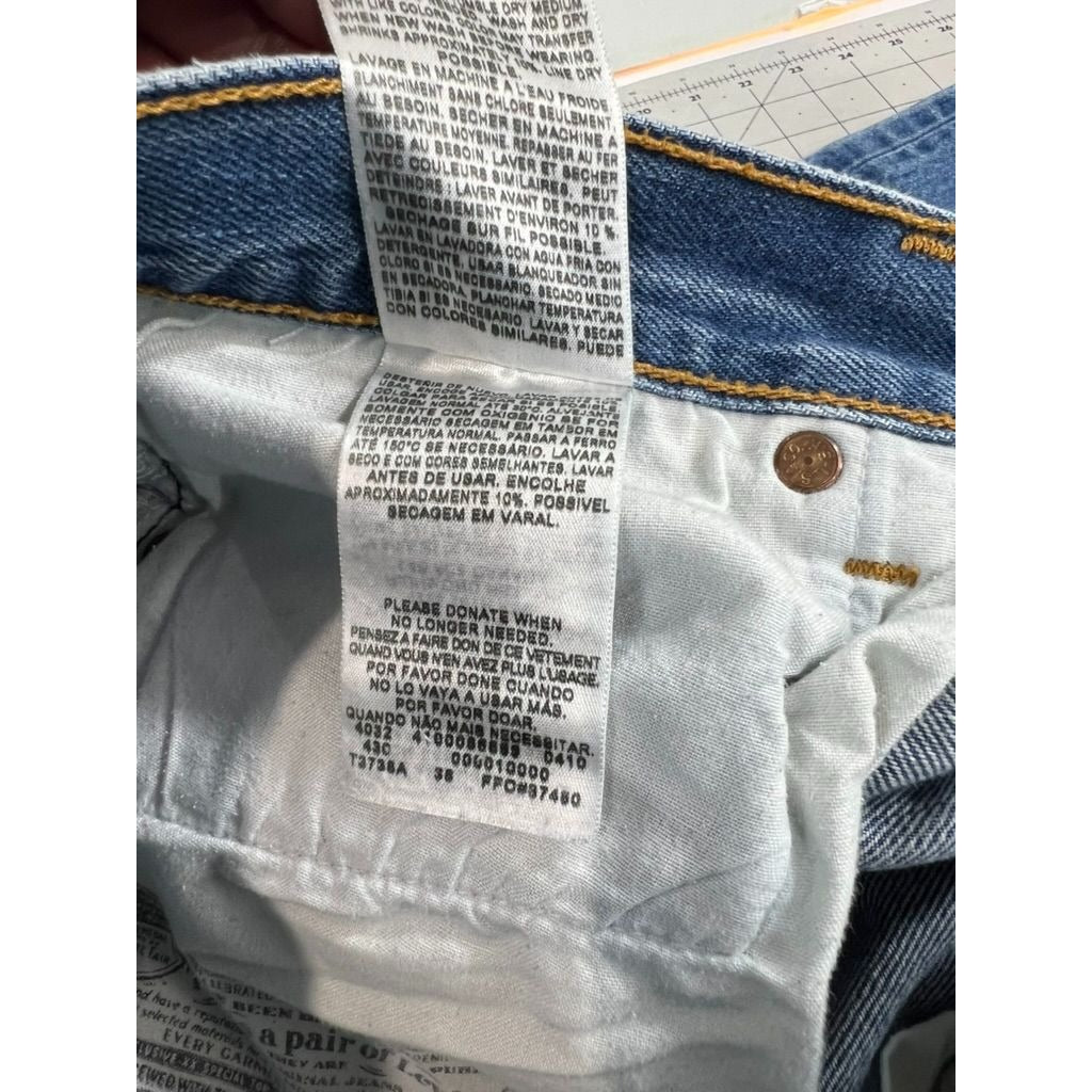 Levi’s 501 Men’s Blue Denim Jeans W38 L34 Straight Fit Classic Button Fly 36x31