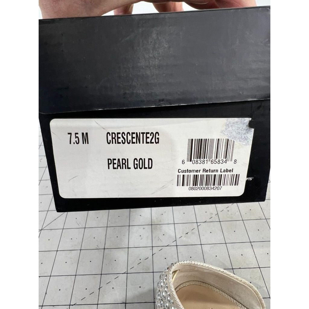 INC International Concepts Crescente 2 Sz. 7.5 Pearl Gold Flats ~~minty~~