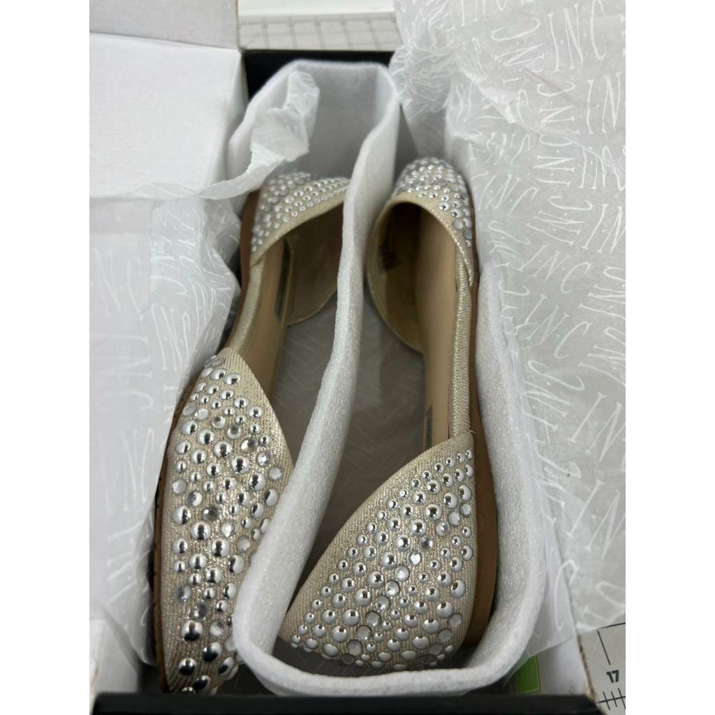 INC International Concepts Crescente 2 Sz. 7.5 Pearl Gold Flats ~~minty~~