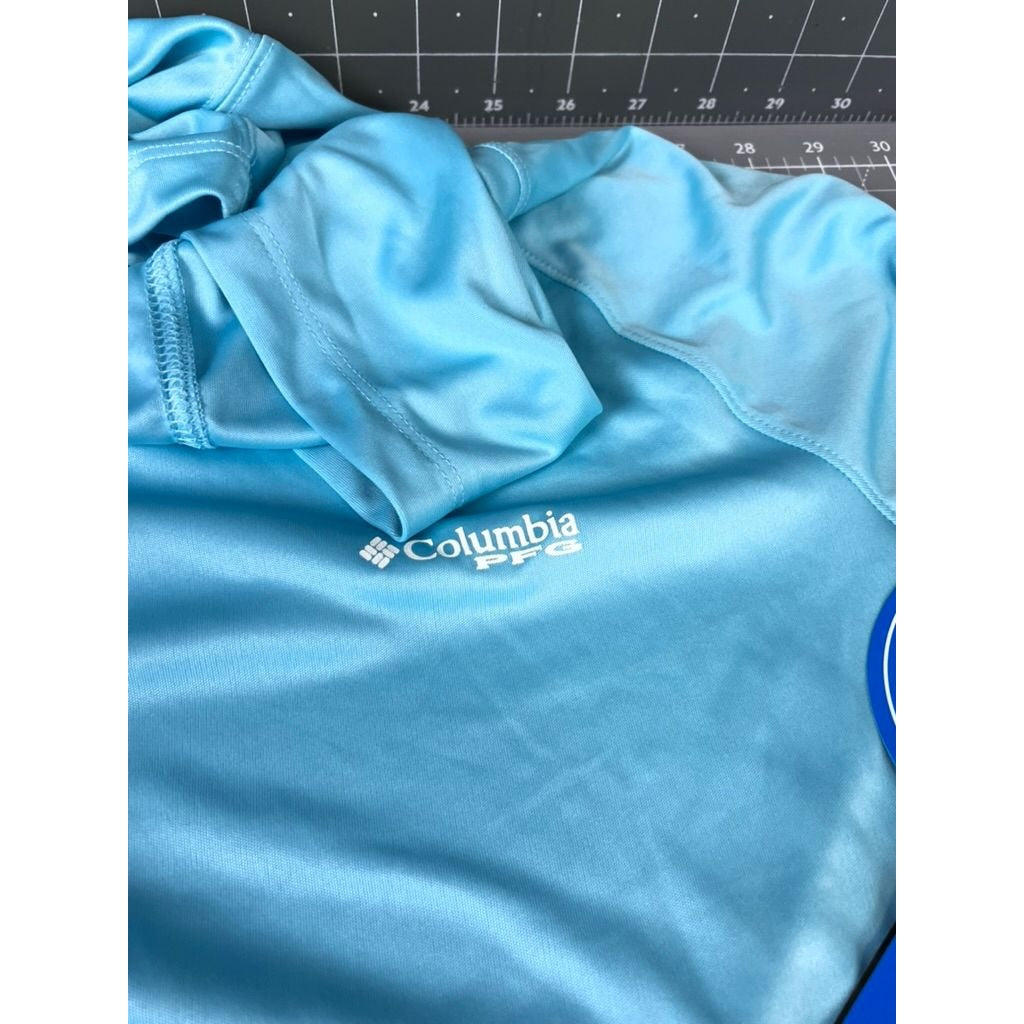 Columbia Womens Tidal Tee Hoodie XL Clear Blue Omni-Wick UPF 50 Sun Protection Long Sleeve Lightweight Activewear