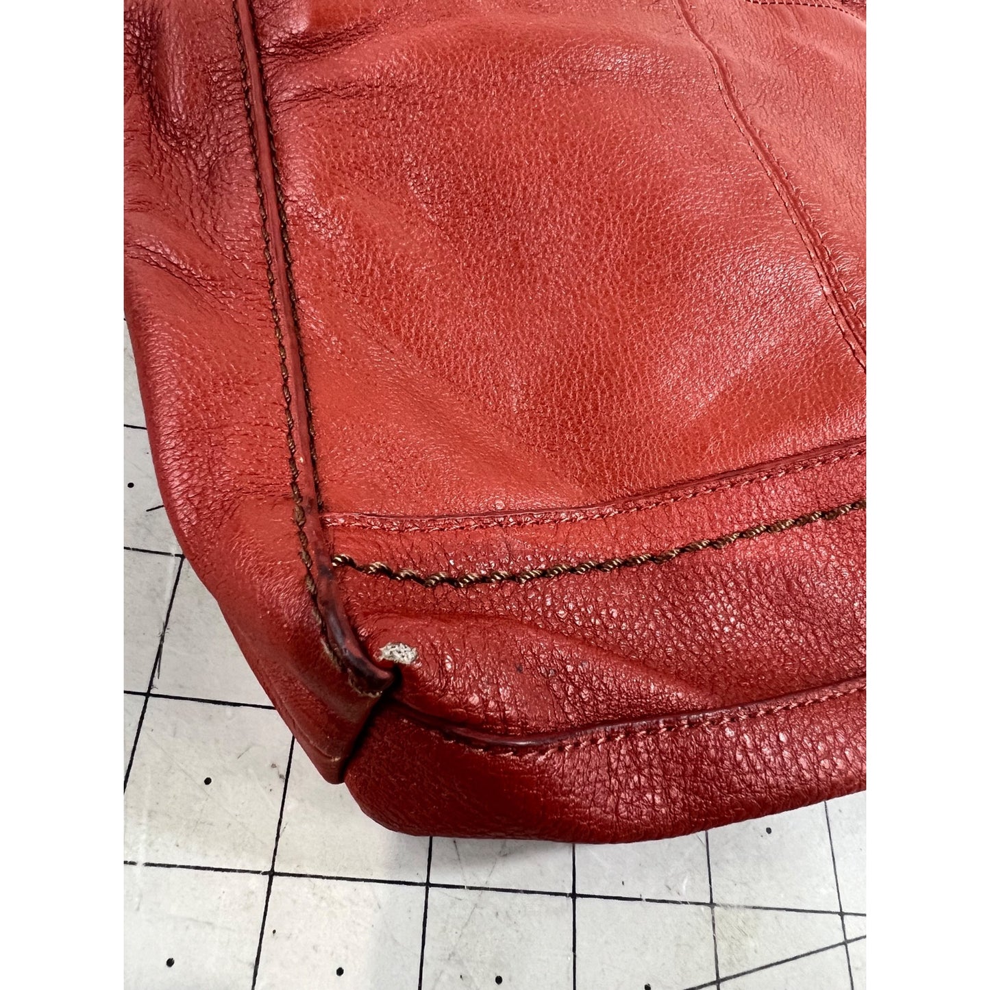 The Sak Leather Crossbody Bag Adjustable Strap & Front Zipper Pocket Lined