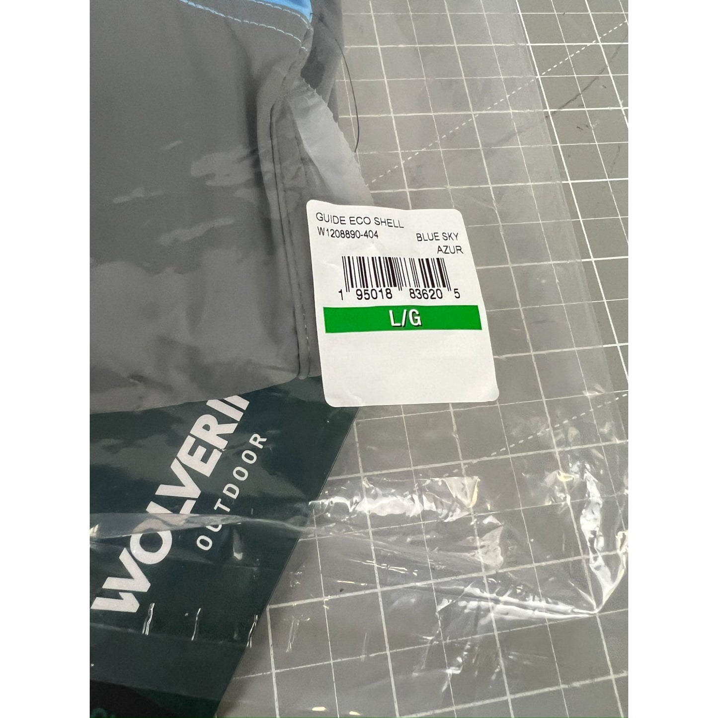 Wolverine Guide Eco Shell Blue Sky Size Large New