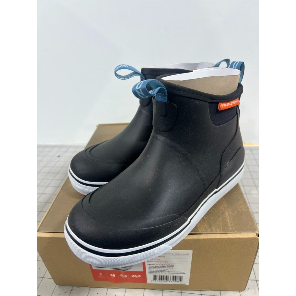 Grundéns Womens Deck-Boss 6" Boots Black Rubber Non-Insulated Waterproof Sz. 7