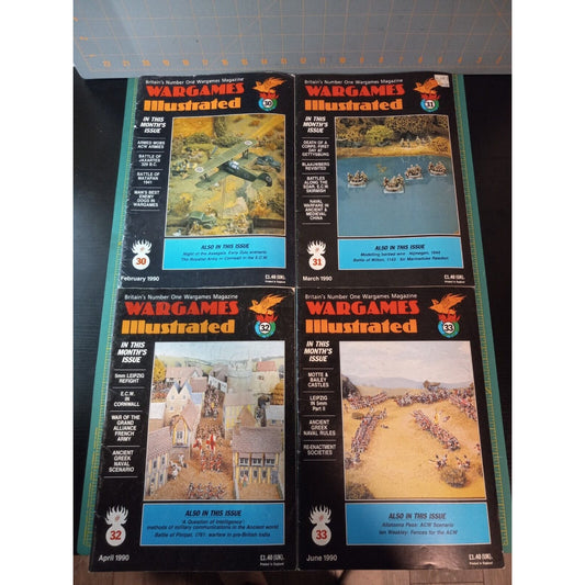 Vintage Wargames Illustrated Magazines #30-33 Lot Of 4 February-June 1990 Wargaming Magazine