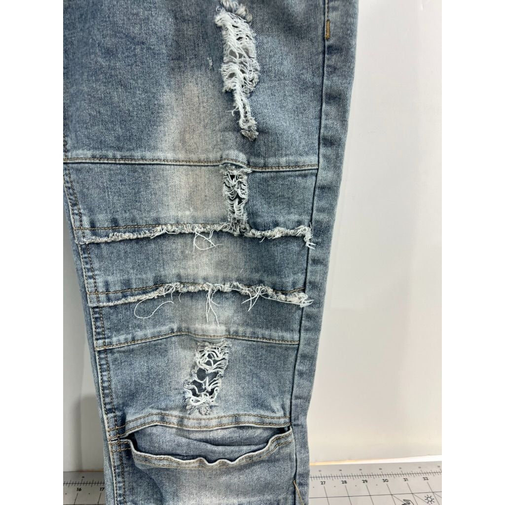 Kayden K Men's Distressed Denim Skinny Jeans Sz. 32 Cotton Blend Ripped Denim
