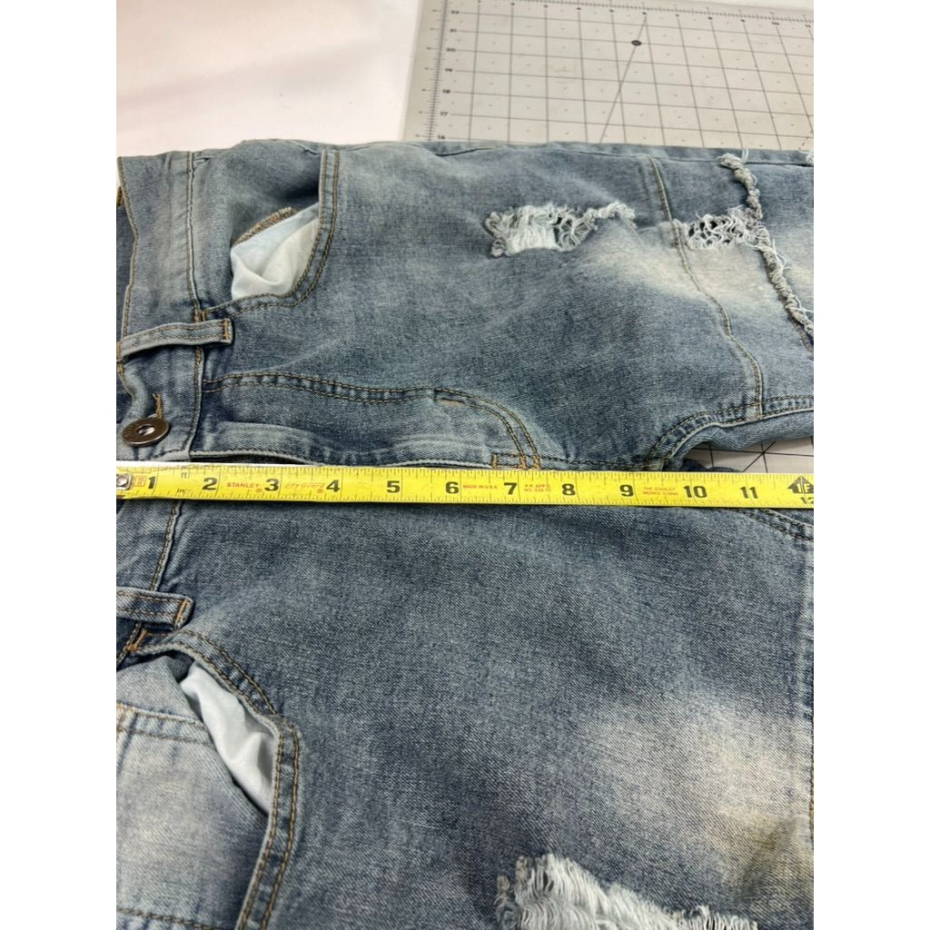 Kayden K Men's Distressed Denim Skinny Jeans Sz. 32 Cotton Blend Ripped Denim