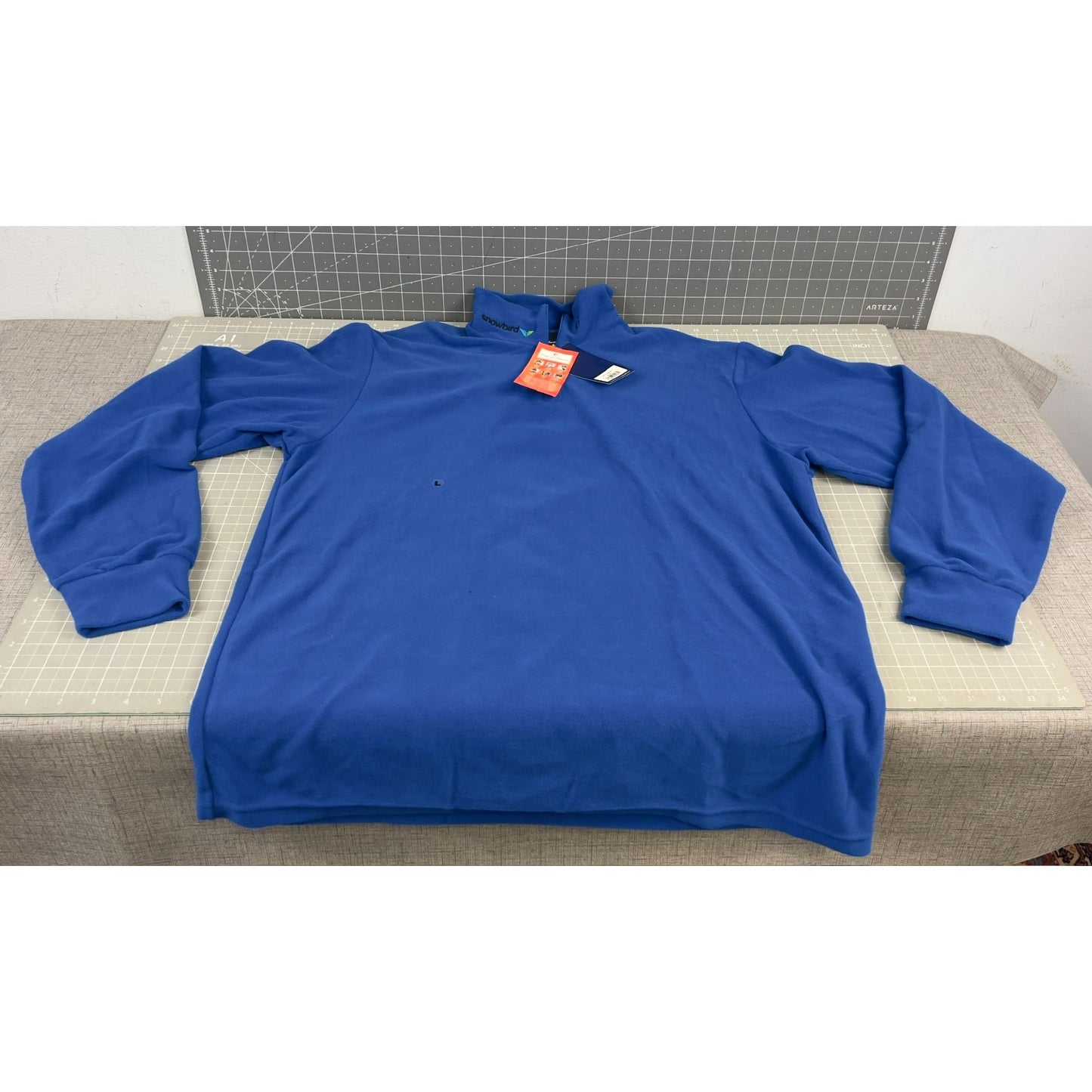 Conte Of Florence Men's Fleece Pullover Mock Neck Top Sz. L Blue "Snowbird"