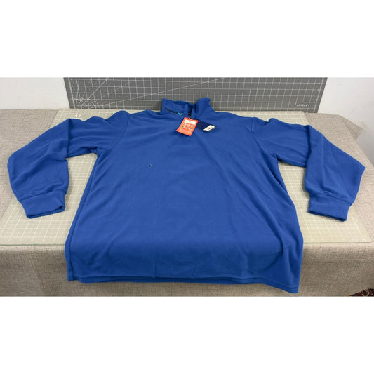 Conte Of Florence Men's Fleece Pullover Mock Neck Top Sz. L Blue "Snowbird"