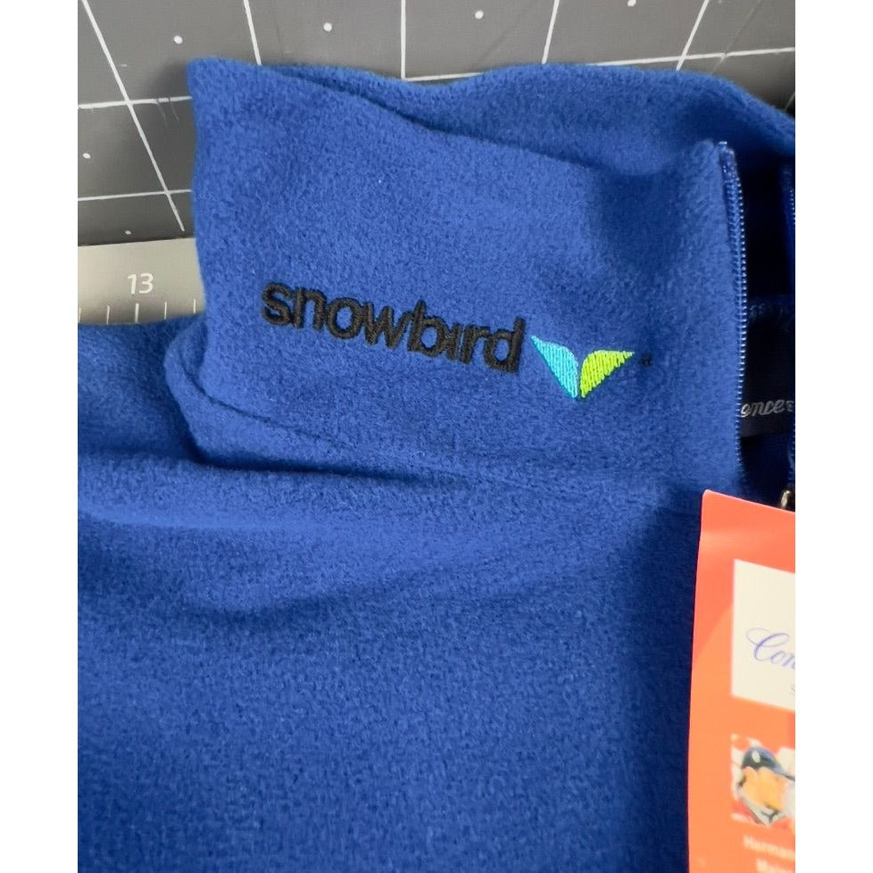 Conte Of Florence Men's Fleece Pullover Mock Neck Top Sz. L Blue "Snowbird"