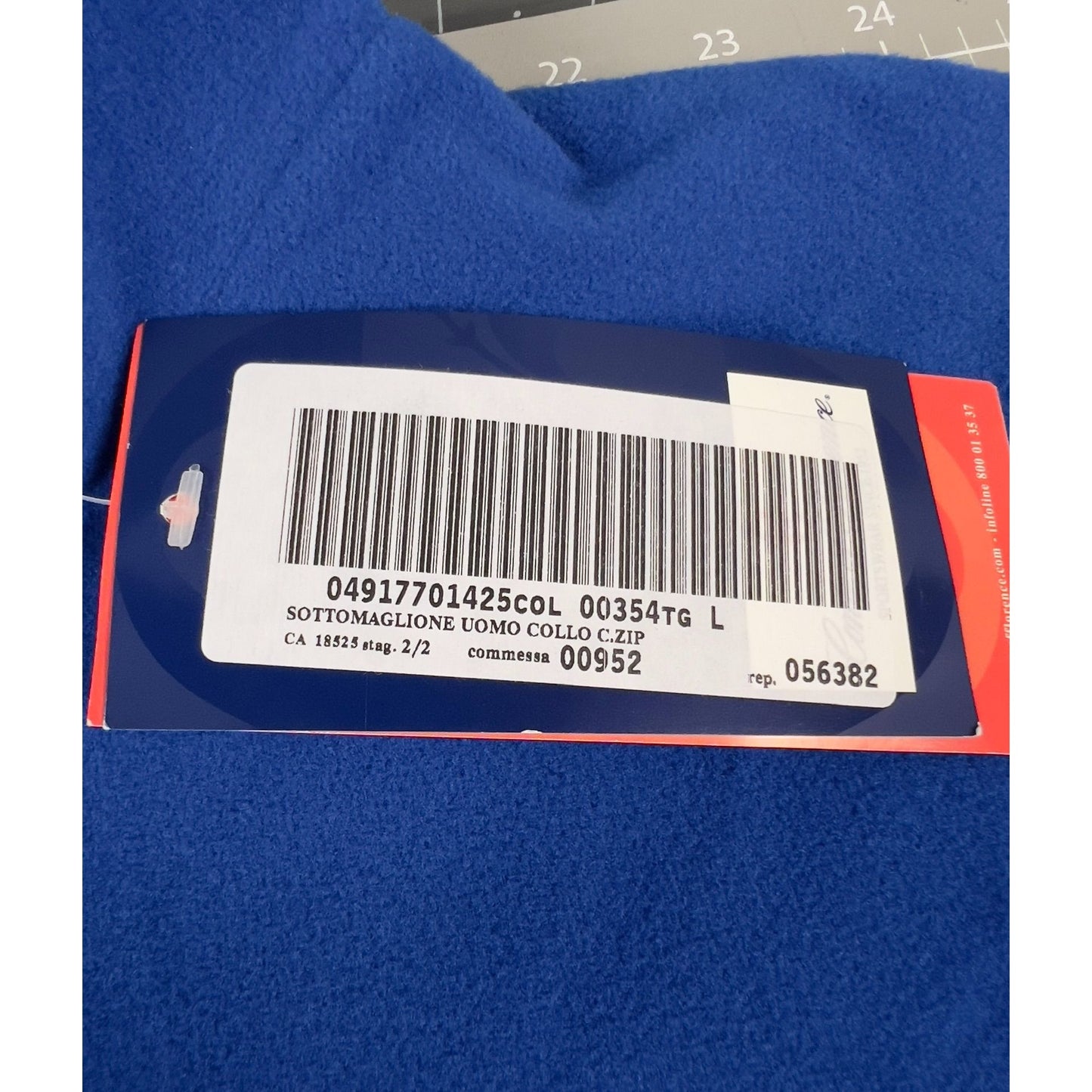 Conte Of Florence Men's Fleece Pullover Mock Neck Top Sz. L Blue "Snowbird"