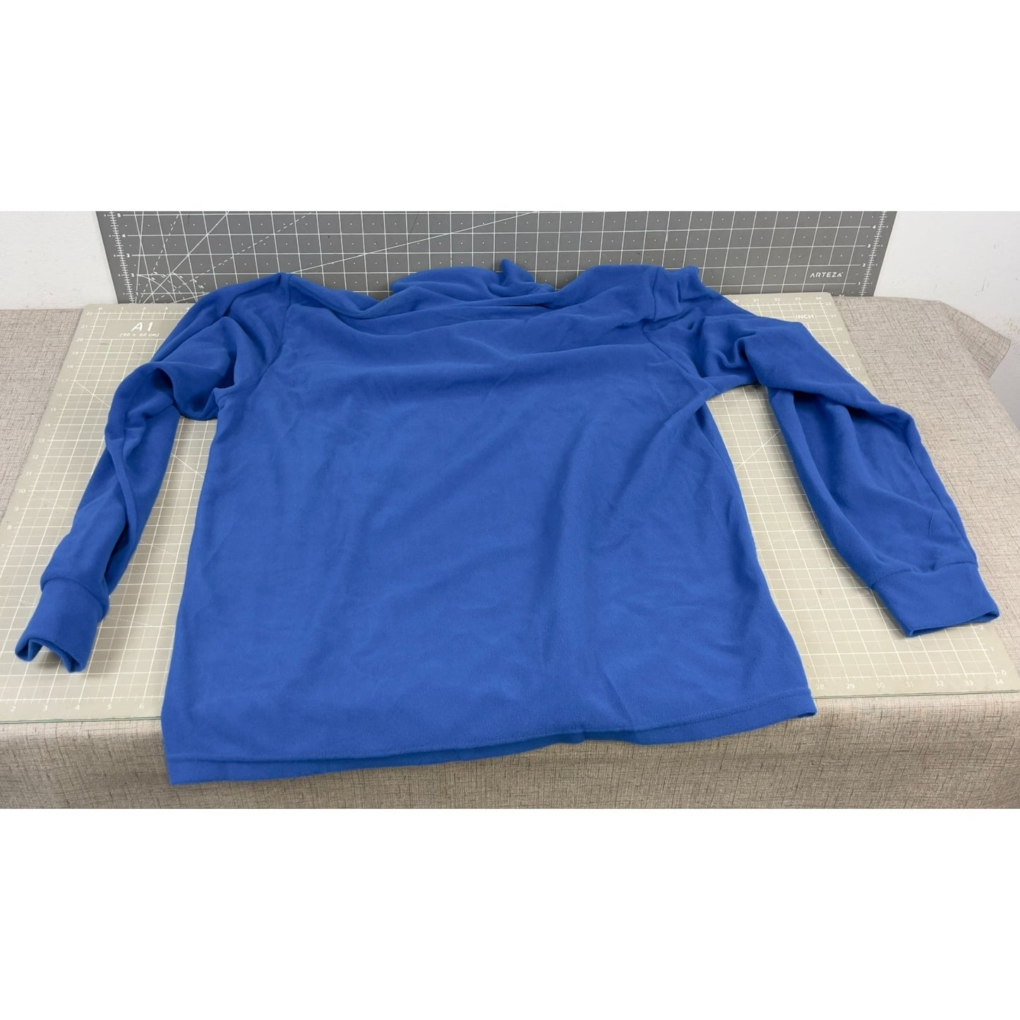 Conte Of Florence Men's Fleece Pullover Mock Neck Top Sz. L Blue "Snowbird"