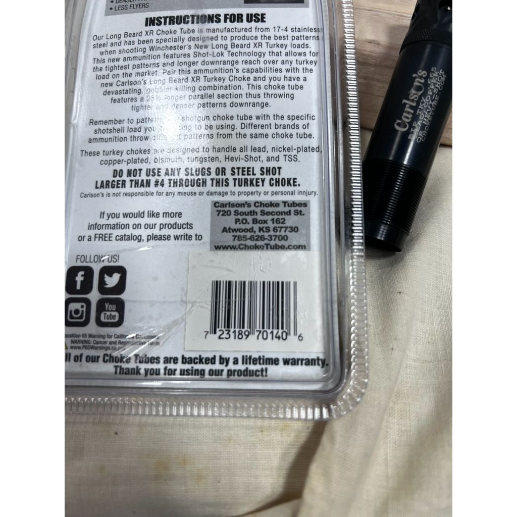 Carlsons Long Beard XR Turkey Choke Tube .665 12 Gauge Browning Invector Plus