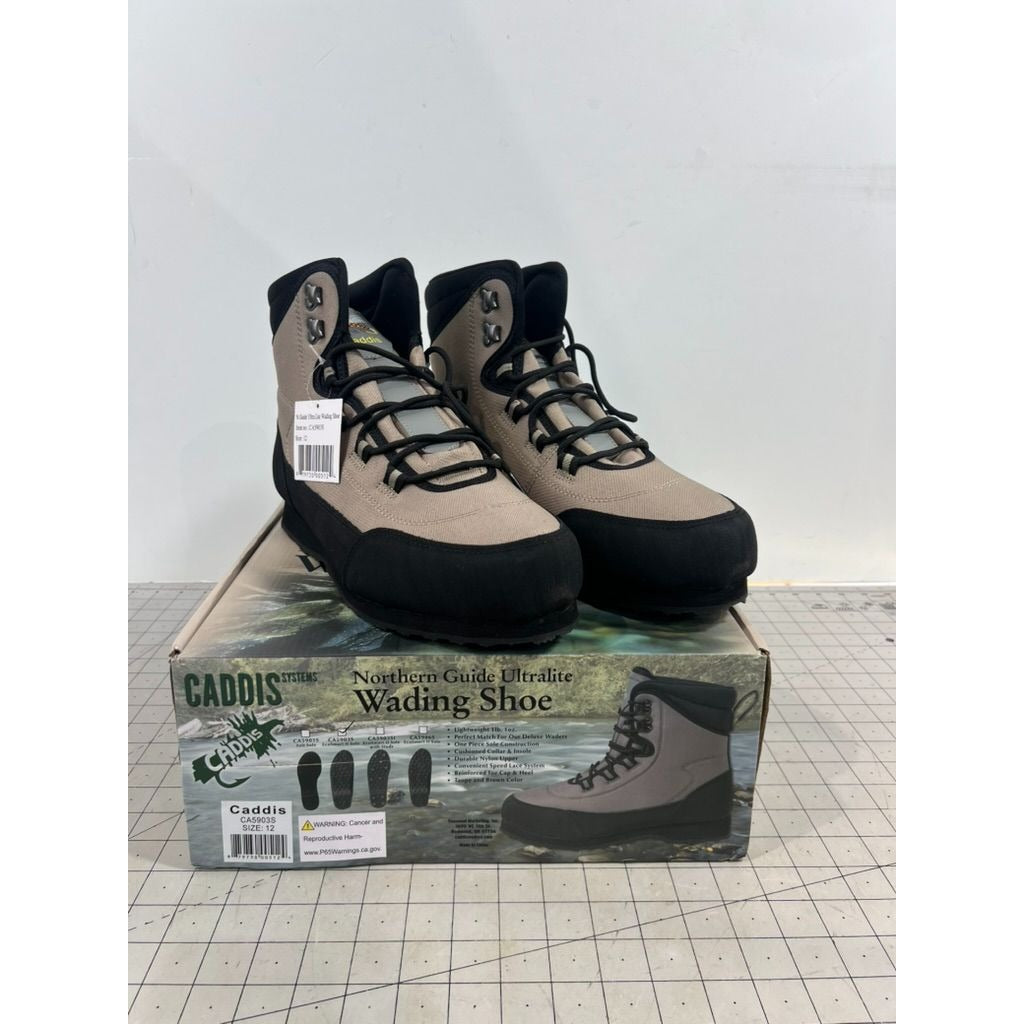 Caddis Men's Northern Guide Ultralite Cleated Wading Boots - Taupe Sz. 12 New