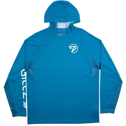 Gillz Men's UV Tournament Hoodie Hawaiian Ocean Blue SZ. M Fishing NEW~~~~