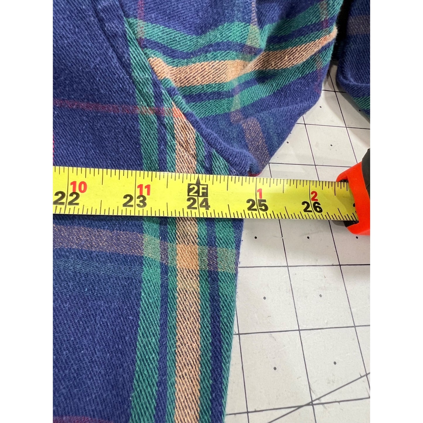 Chaps Ralph Lauren Plaid Button-Up Shirt Blue Green Long Sleeve Mens L