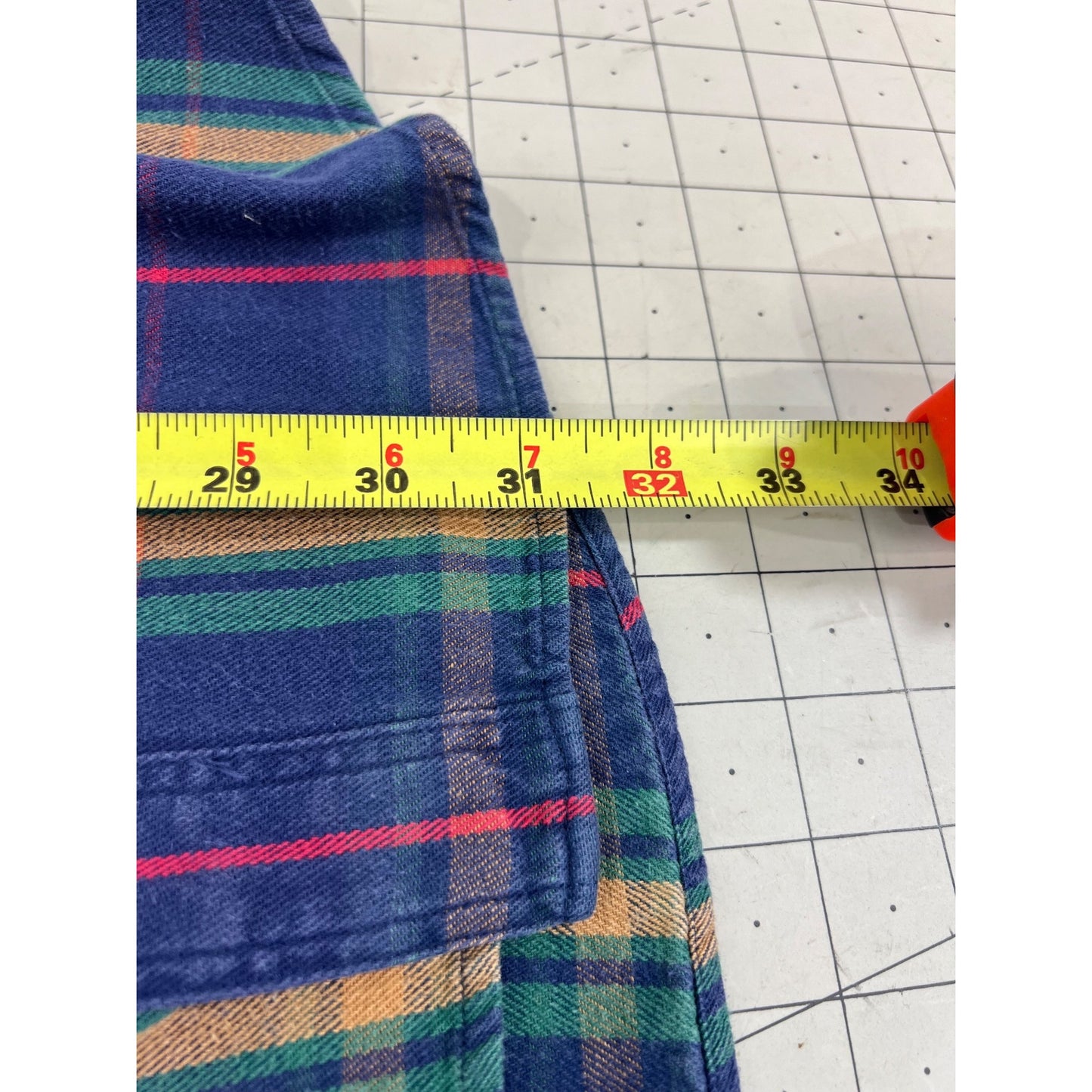 Chaps Ralph Lauren Plaid Button-Up Shirt Blue Green Long Sleeve Mens L