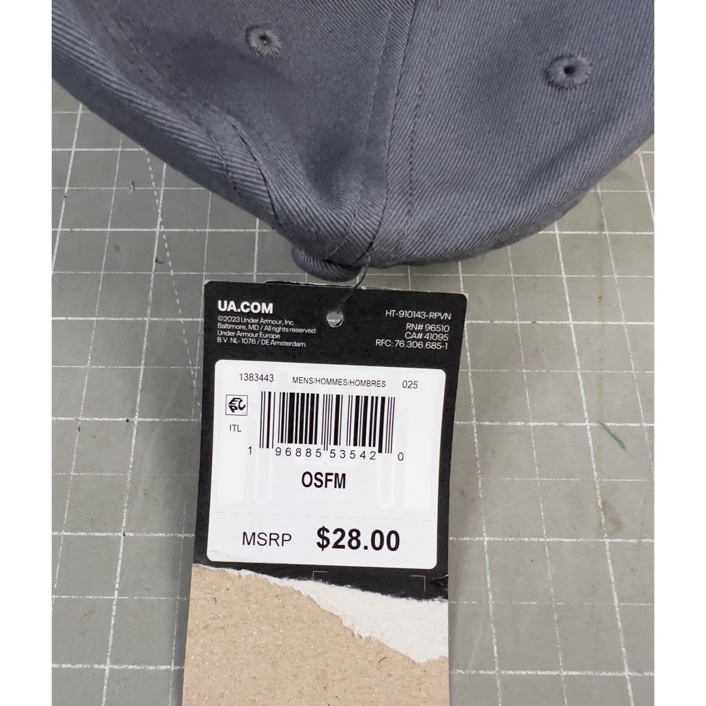 Under Armour Mens Snap-Back Cap Grey OSFM New~~~